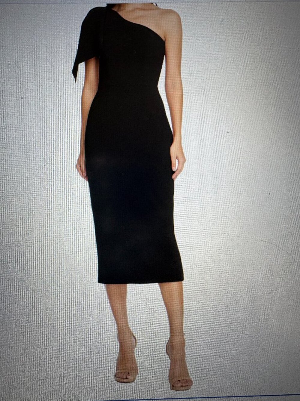 NWT Dress the Population Women's One Shoulder Black Tiffany Asy Midi Dress Sz S